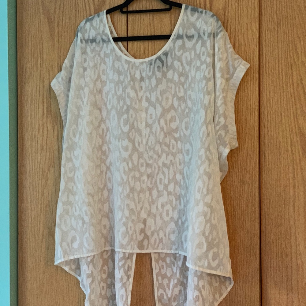 Sheer white leopard print top